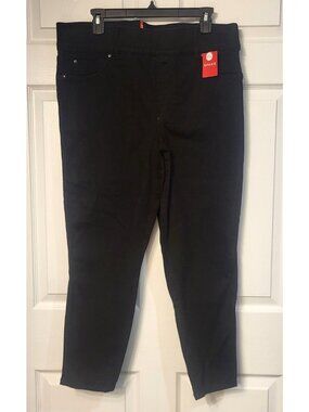 NWT Womens Spanx Black High Rise Pull-On Skinny Jeans 1X Petite Stretch
